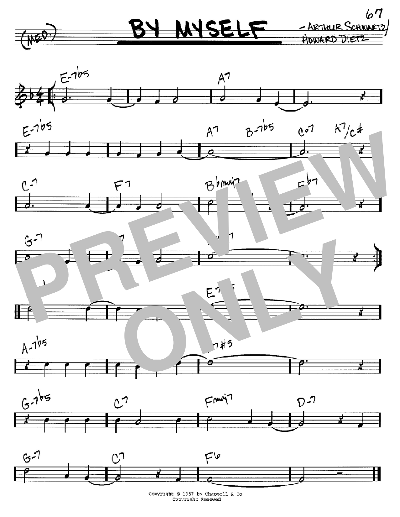 Howard Dietz By Myself sheet music notes and chords. Download Printable PDF.