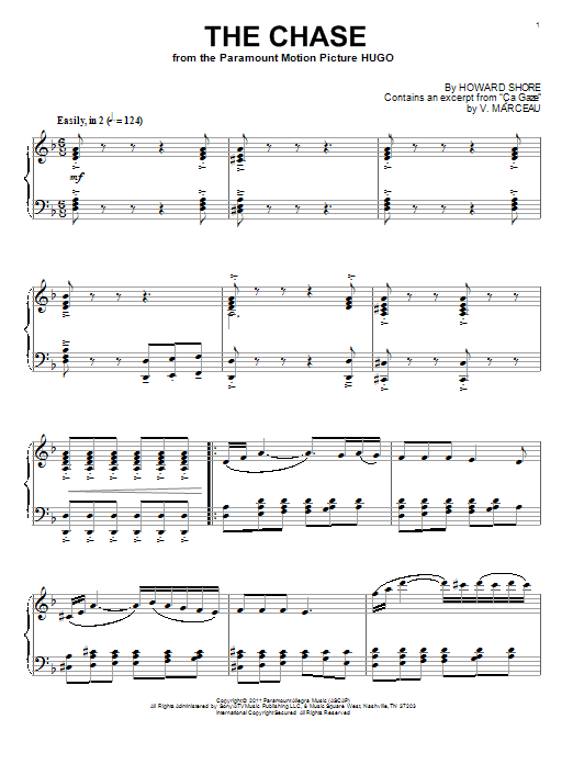 Howard Shore The Chase sheet music notes and chords. Download Printable PDF.