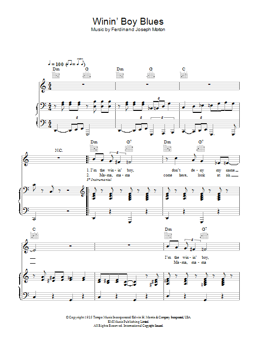 Hugh Laurie Winin' Boy Blues sheet music notes and chords. Download Printable PDF.