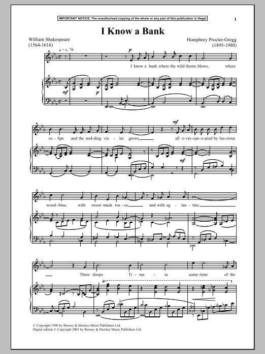 Learn to play Humphrey Procter-Gregg I Know a Bank sheet music for Piano & Vocal in minutes. Price: 6.9900$ Humphrey Procter-Gregg I Know a Bank sheet music notes and chords arranged for Piano & Vocal
