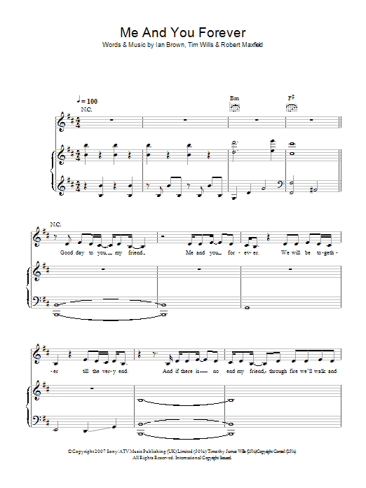 Learn to play Ian Brown Me And You Forever sheet music for Piano, Vocal & Guitar in minutes. Ian Brown Me And You Forever sheet music notes and chords. Download Printable PDF.