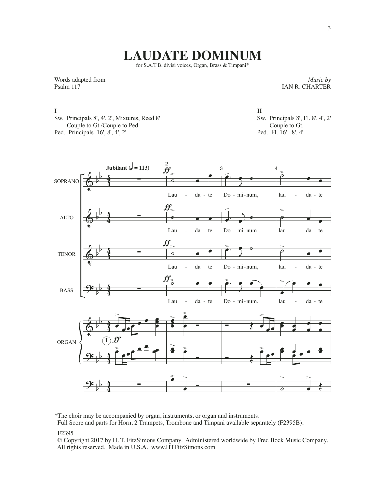 Ian R. Charter Laudate Dominum sheet music notes and chords. Download Printable PDF.