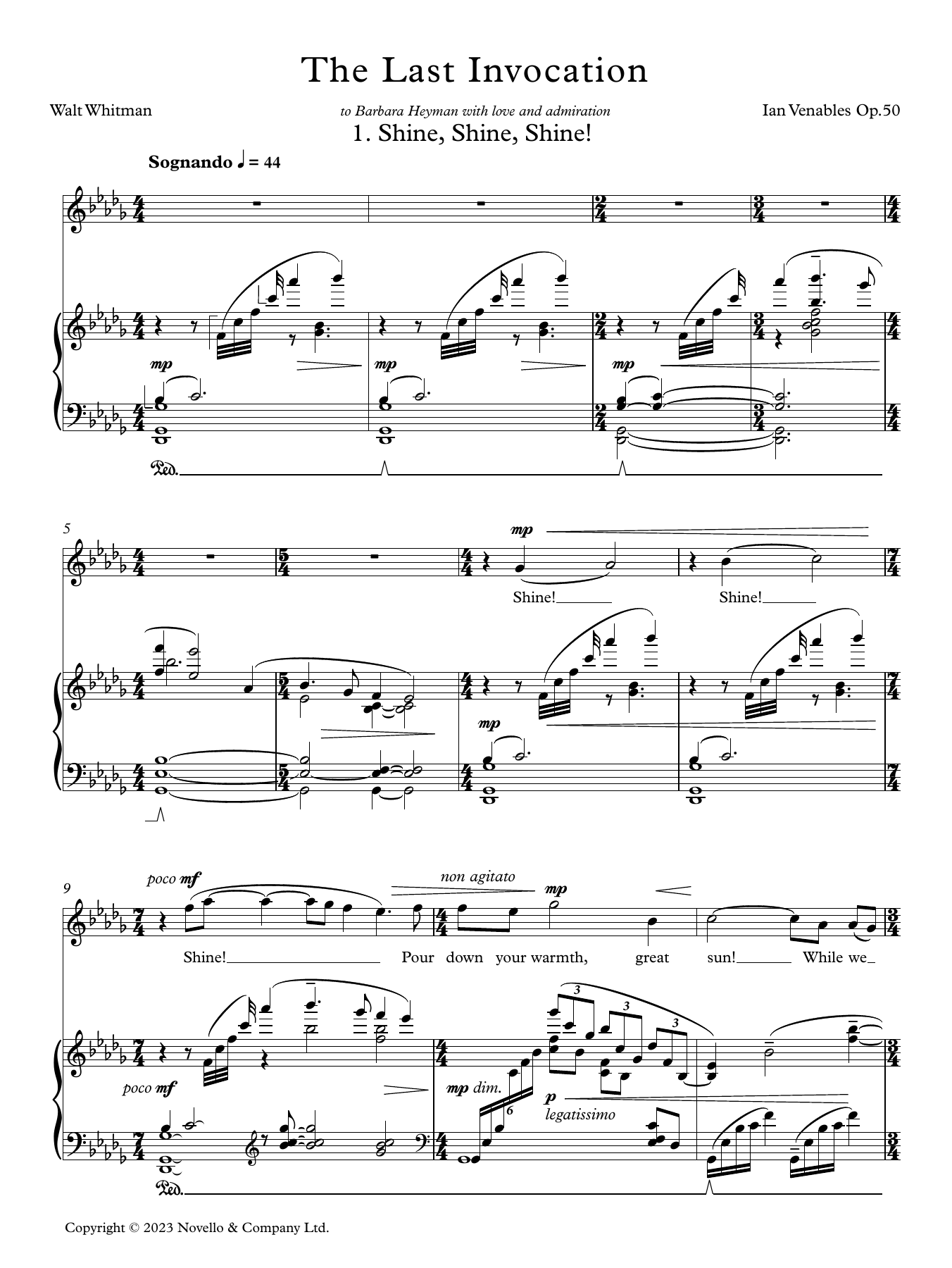 Ian Venables The Last Invocation sheet music notes and chords. Download Printable PDF.