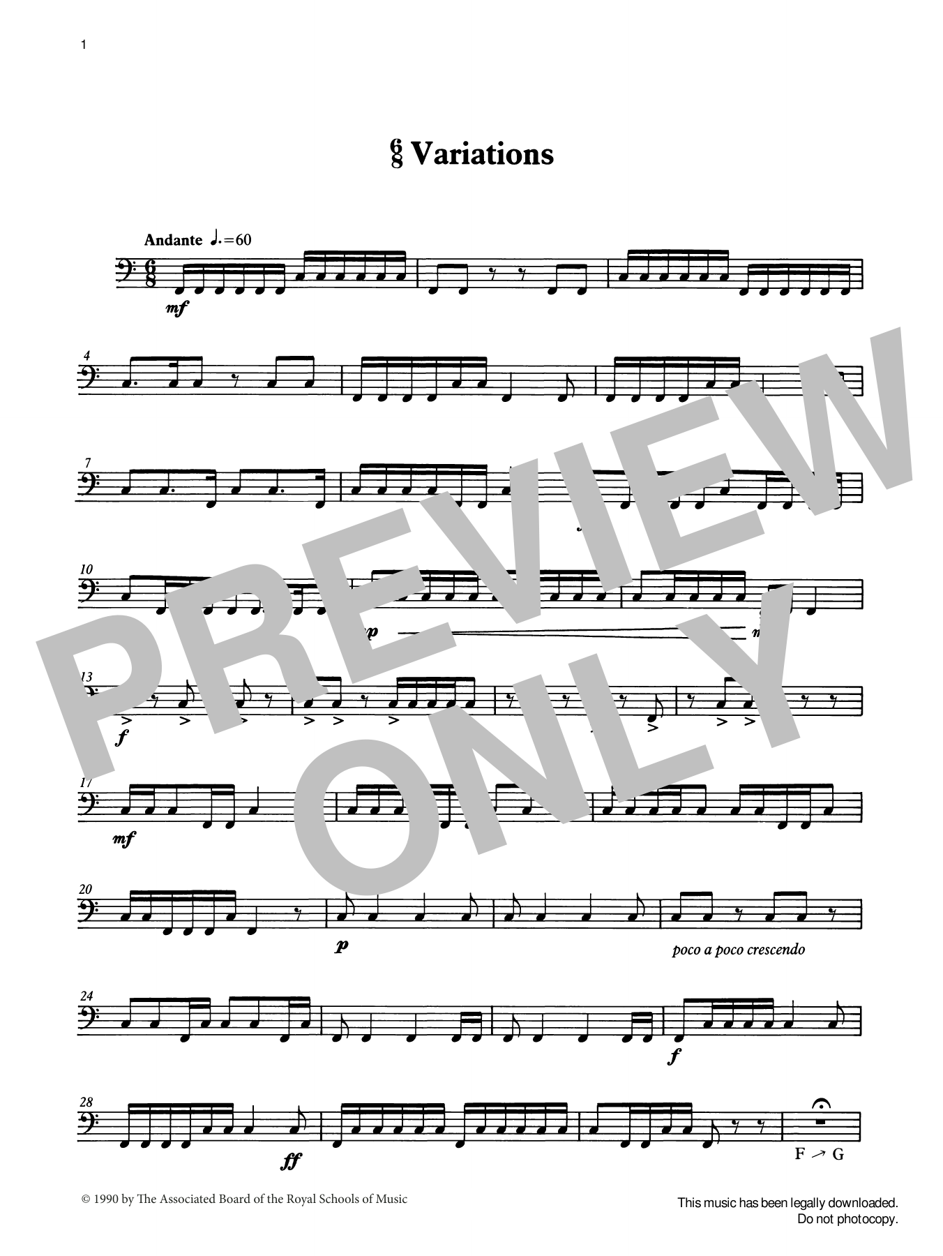 Learn to play Ian Wright 6/8 Variations from Graded Music for Timpani, Book II sheet music for Percussion Solo in minutes. Price: 4.4900$ Ian Wright 6/8 Variations from Graded Music for Timpani, Book II sheet music notes and chords arranged for Percussion Solo