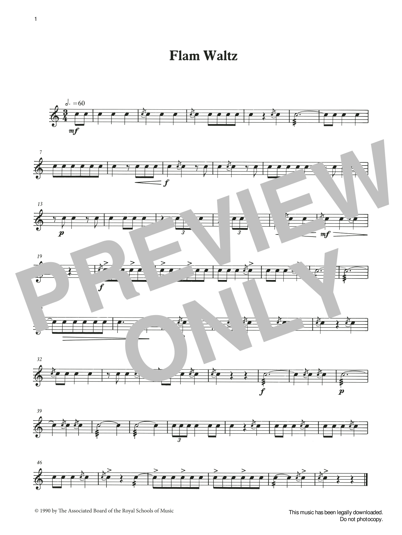 Learn to play Ian Wright and Kevin Hathaway Flam Waltz from Graded Music for Snare Drum, Book II sheet music for Percussion Solo in minutes. Price: 4.4900$ Ian Wright and Kevin Hathaway Flam Waltz from Graded Music for Snare Drum, Book II sheet music notes and chords arranged for Percussion Solo