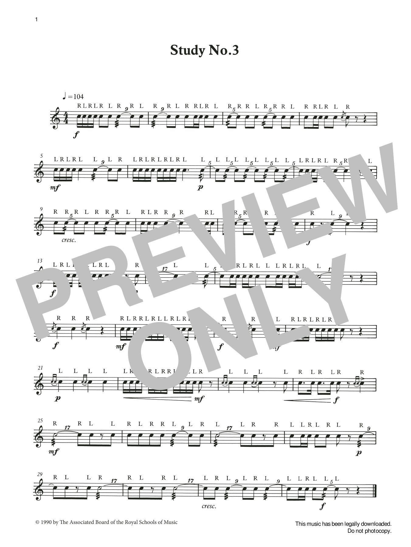 Learn to play Ian Wright and Kevin Hathaway Study No.3 from Graded Music for Snare Drum, Book II sheet music for Percussion Solo in minutes. Price: 4.4900$ Ian Wright and Kevin Hathaway Study No.3 from Graded Music for Snare Drum, Book II sheet music notes and chords arranged for Percussion Solo
