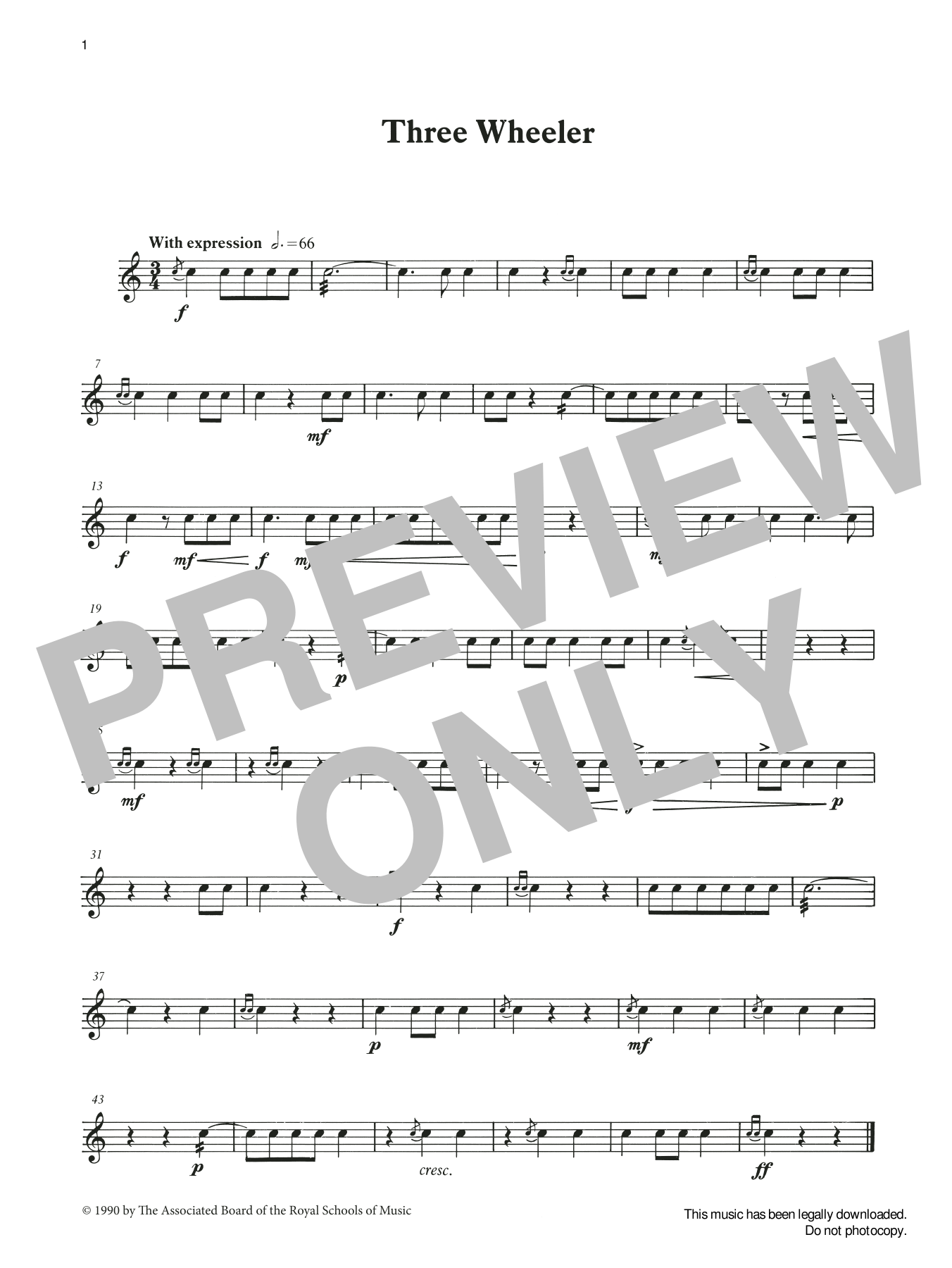 Learn to play Ian Wright and Kevin Hathaway Three Wheeler from Graded Music for Snare Drum, Book II sheet music for Percussion Solo in minutes. Price: 4.4900$ Ian Wright and Kevin Hathaway Three Wheeler from Graded Music for Snare Drum, Book II sheet music notes and chords arranged for Percussion Solo