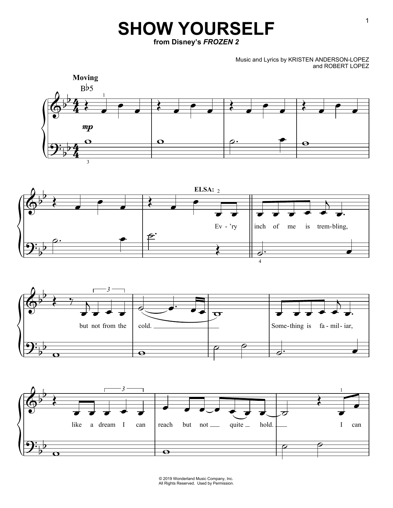 Idina Menzel and Evan Rachel Wood Show Yourself (from Disney's Frozen 2) sheet music notes and chords. Download Printable PDF.