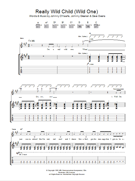 Iggy Pop & Jet "Real Child (Wild One)" Sheet Music PDF Notes, Chords Metal Score Guitar Tab Download Printable. SKU: 102186