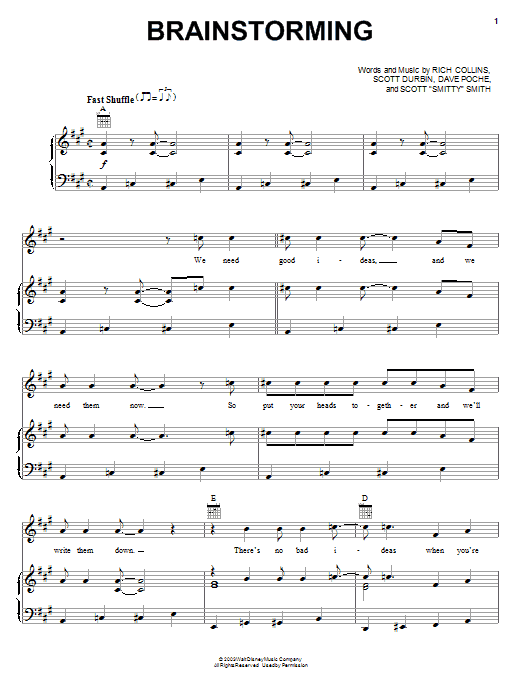 Imagination Movers Brainstorming sheet music notes and chords. Download Printable PDF.