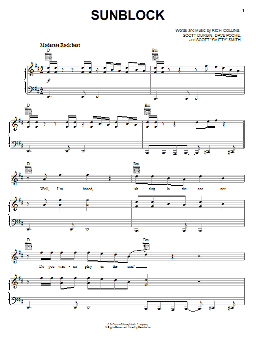 Imagination Movers Sunblock sheet music notes and chords. Download Printable PDF.