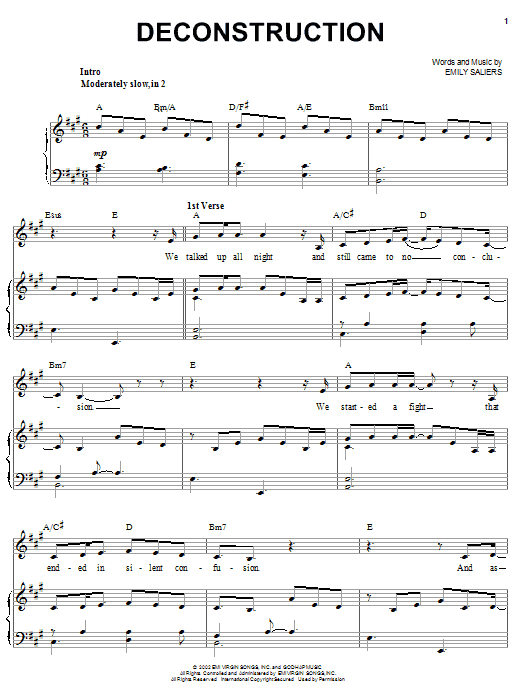 Learn to play Indigo Girls Deconstruction sheet music for Piano, Vocal & Guitar (Right-Hand Melody) in minutes. Indigo Girls Deconstruction sheet music notes and chords. Download Printable PDF.