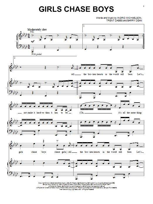 Ingrid Michaelson Girls Chase Boys sheet music notes and chords. Download Printable PDF.