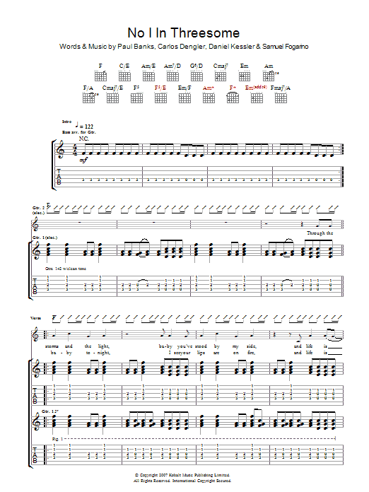 Interpol No I In Threesome sheet music notes and chords. Download Printable PDF.