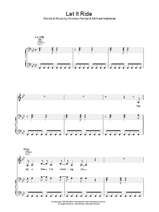 Learn to play INXS Let It Ride sheet music for Piano, Vocal & Guitar (Right-Hand Melody) in minutes. INXS Let It Ride sheet music notes and chords. Download Printable PDF.