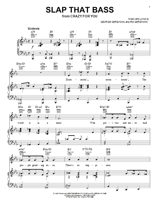 Ira Gershwin Slap That Bass sheet music notes and chords. Download Printable PDF.