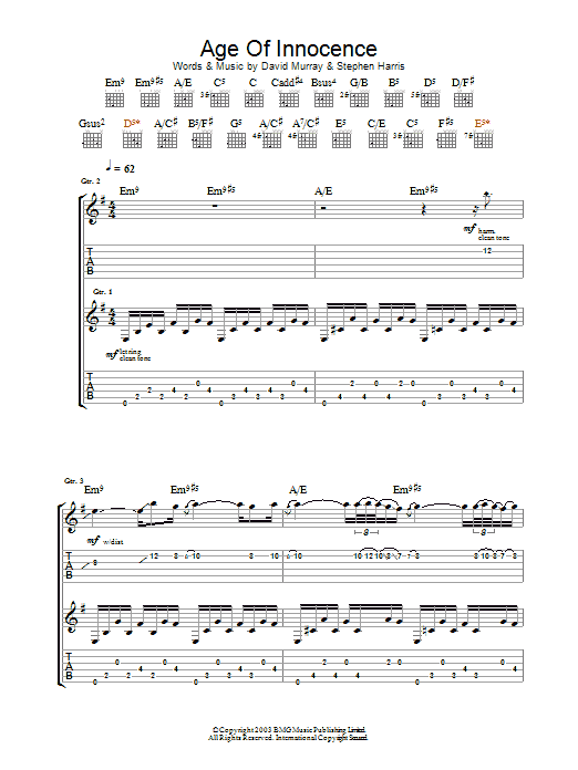 Iron Maiden Age Of Innocence sheet music notes and chords. Download Printable PDF.