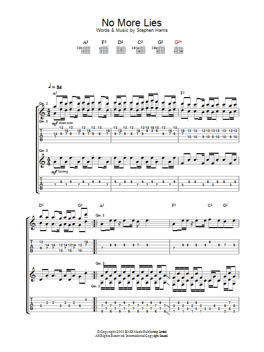 Iron Maiden No More Lies sheet music notes and chords. Download Printable PDF.