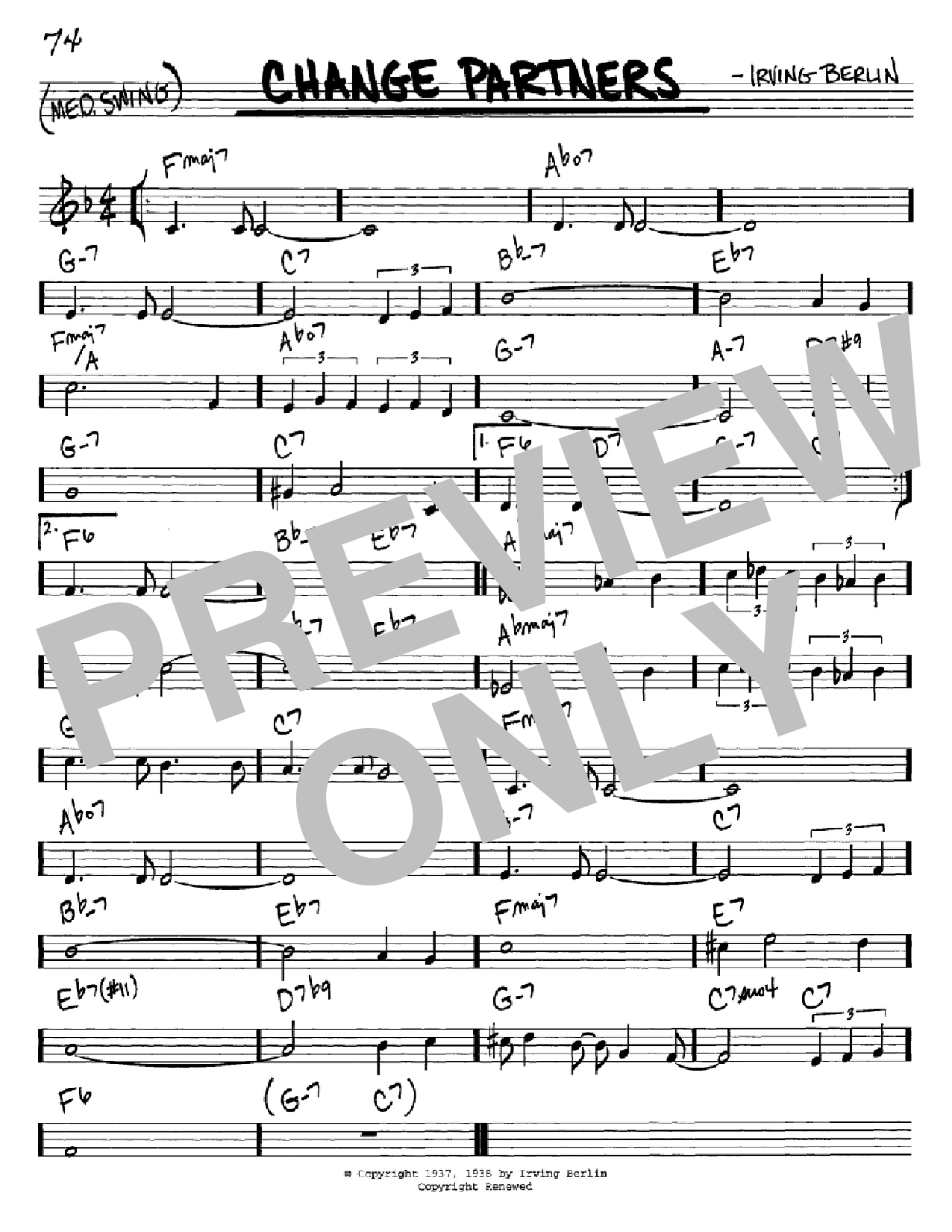 Irving Berlin Change Partners sheet music notes and chords. Download Printable PDF.