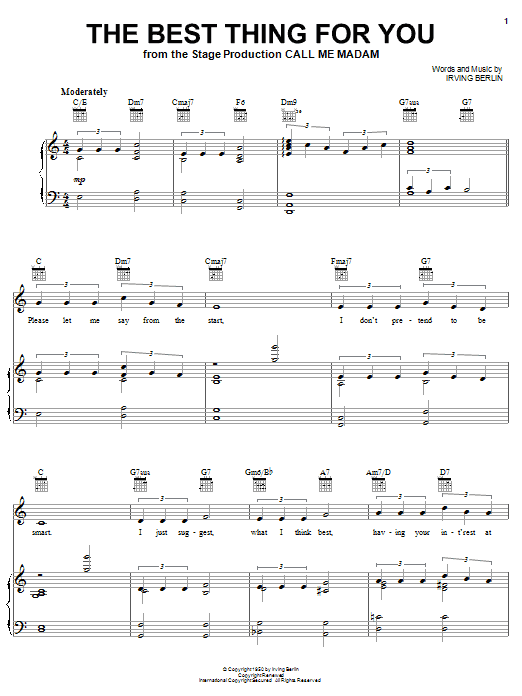 Irving Berlin The Best Thing For You Sheet Music Pdf Notes Chords Standards Score Lead Sheet Fake Book Download Printable Sku Irving Berlin The Best Thing For You Sheet Music Pdf Notes Chords Standards Score Lead Sheet Fake Book Download Printable Sku