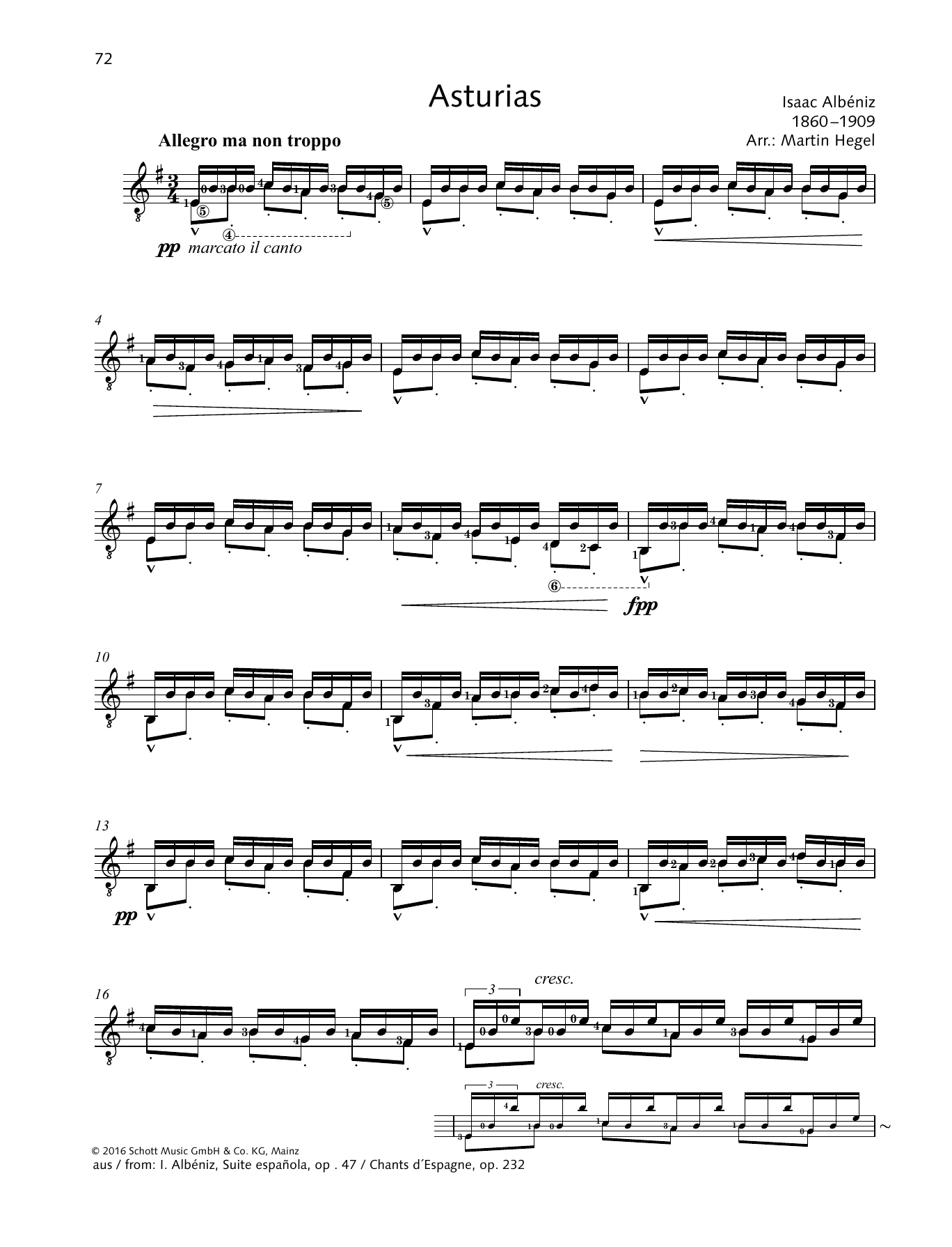 Isaac Albéniz Asturias sheet music notes and chords. Download Printable PDF.