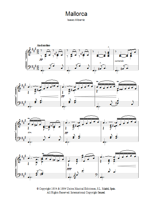 Learn to play Isaac Albeniz Mallorca sheet music for Piano Solo in minutes. Isaac Albeniz Mallorca sheet music notes and chords. Download Printable PDF.