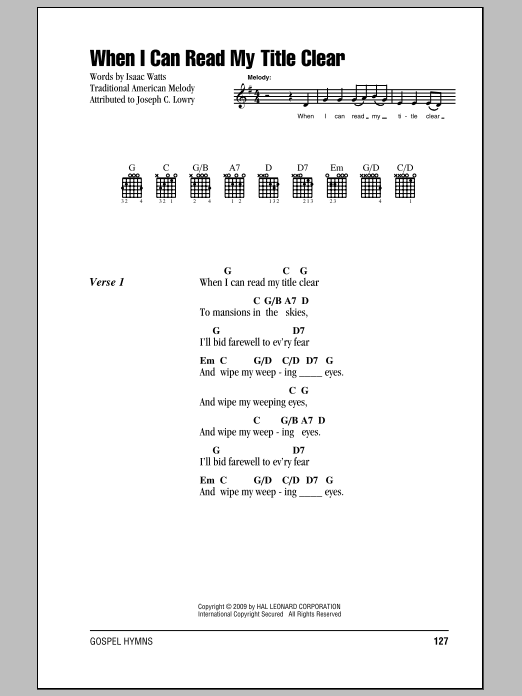 Learn to play Isaac Watts When I Can Read My Title Clear sheet music for SATB Choir in minutes. Price: 3.9900$ Isaac Watts When I Can Read My Title Clear sheet music notes and chords arranged for SATB Choir