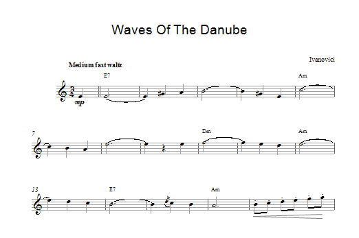 Iosif Ivanovici Waves Of The Danube sheet music notes and chords. Download Printable PDF.