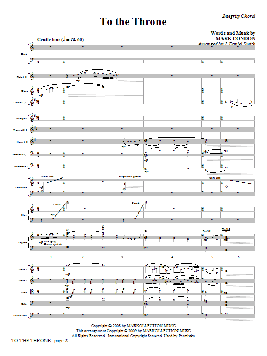 Learn to play J. Daniel Smith To The Throne - Full Score sheet music for Choir Instrumental Pak in minutes. Price: 8.9900$ J. Daniel Smith To The Throne - Full Score sheet music notes and chords arranged for Choir Instrumental Pak