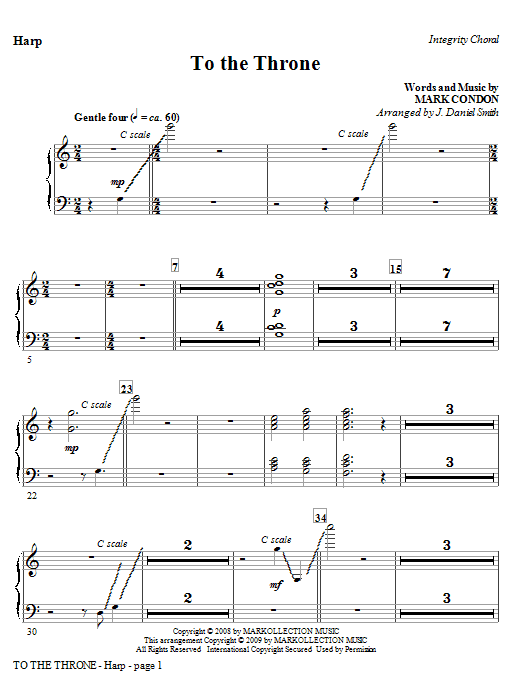 Learn to play J. Daniel Smith To The Throne - Harp sheet music for Choir Instrumental Pak in minutes. Price: 8.9900$ J. Daniel Smith To The Throne - Harp sheet music notes and chords arranged for Choir Instrumental Pak