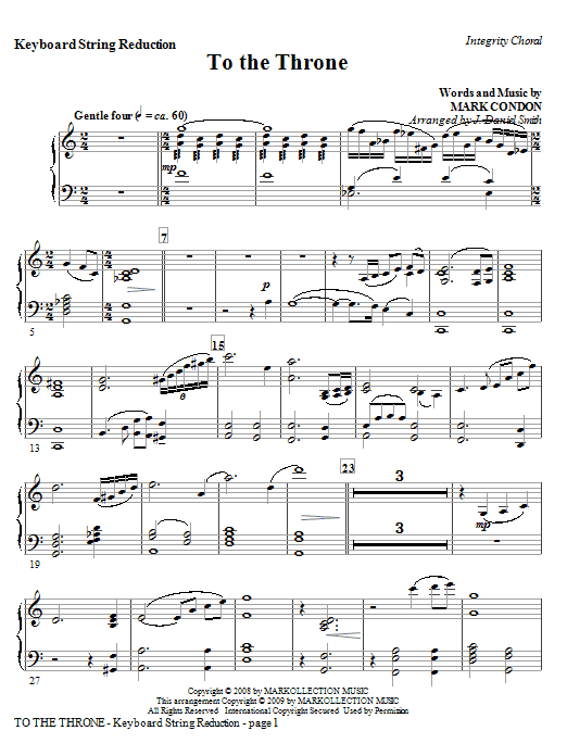 Learn to play J. Daniel Smith To The Throne - Rhythm sheet music for Choir Instrumental Pak in minutes. Price: 8.9900$ J. Daniel Smith To The Throne - Rhythm sheet music notes and chords arranged for Choir Instrumental Pak