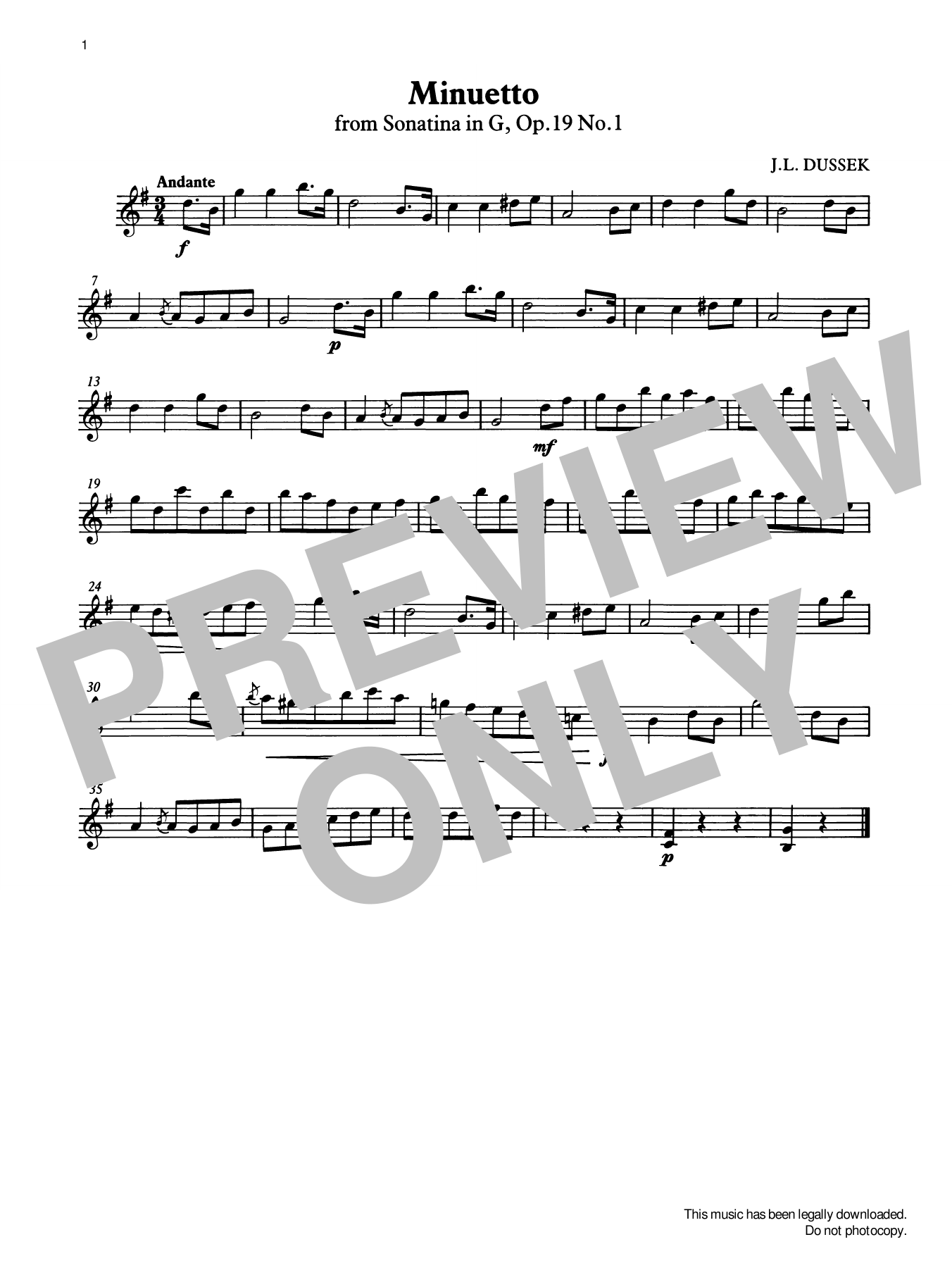 Learn to play J. L. Dussek Minuetto from Graded Music for Tuned Percussion, Book II sheet music for Percussion Solo in minutes. Price: 4.4900$ J. L. Dussek Minuetto from Graded Music for Tuned Percussion, Book II sheet music notes and chords arranged for Percussion Solo