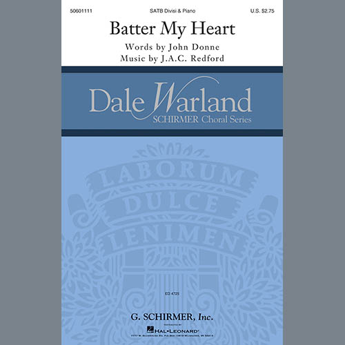 Easily Download J.A.C Redford & John Donne Printable PDF piano music notes, guitar tabs for SATB Choir. Transpose or transcribe this score in no time - Learn how to play song progression.