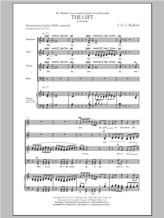 Jac Redford The Gift sheet music notes and chords. Download Printable PDF.