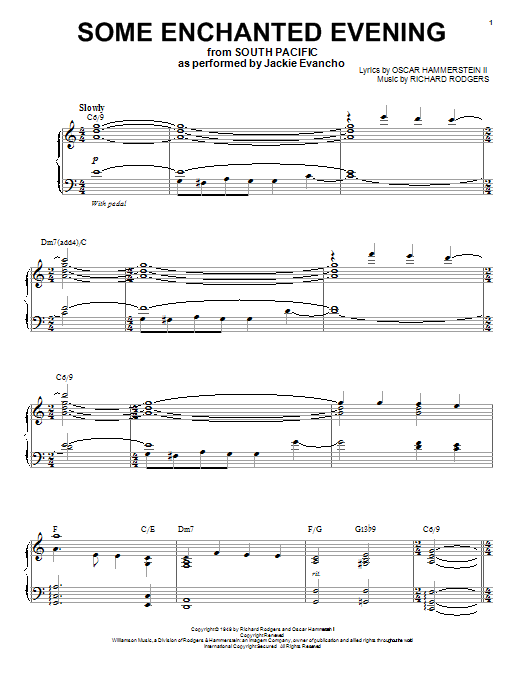 Jackie Evancho Some Enchanted Evening sheet music notes and chords. Download Printable PDF.