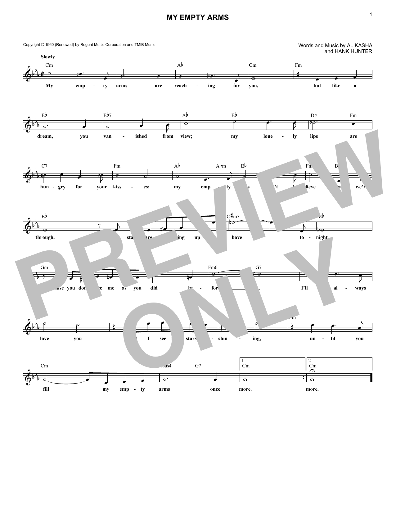 Jackie Wilson My Empty Arms sheet music notes and chords. Download Printable PDF.