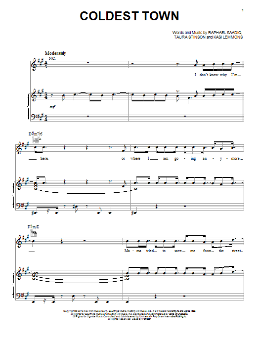 Jacob Latimore Coldest Town sheet music notes and chords. Download Printable PDF.