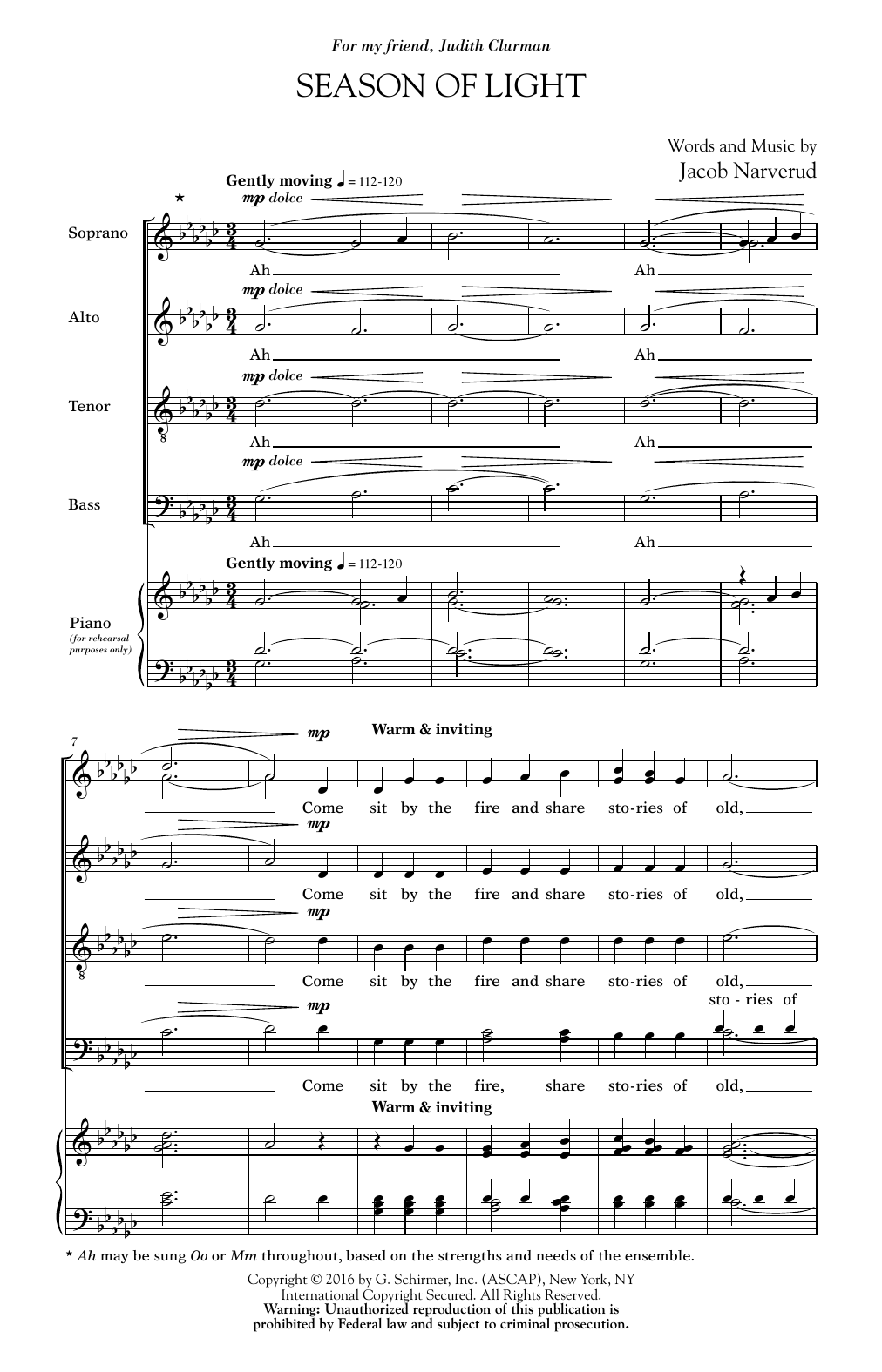 Jacob Narverud Season Of Light sheet music notes and chords. Download Printable PDF.