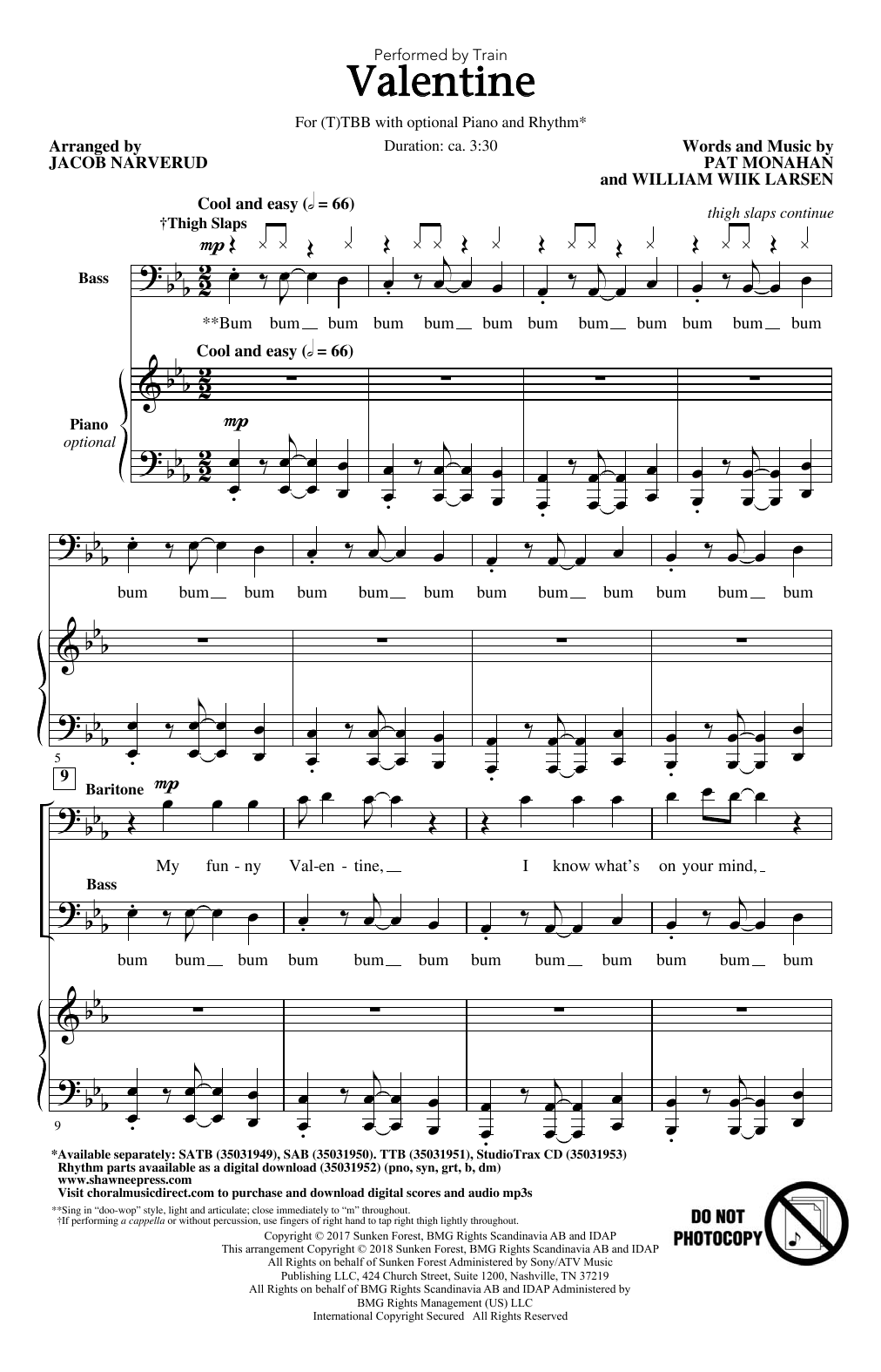 Jacob Narverud Valentine sheet music notes and chords. Download Printable PDF.