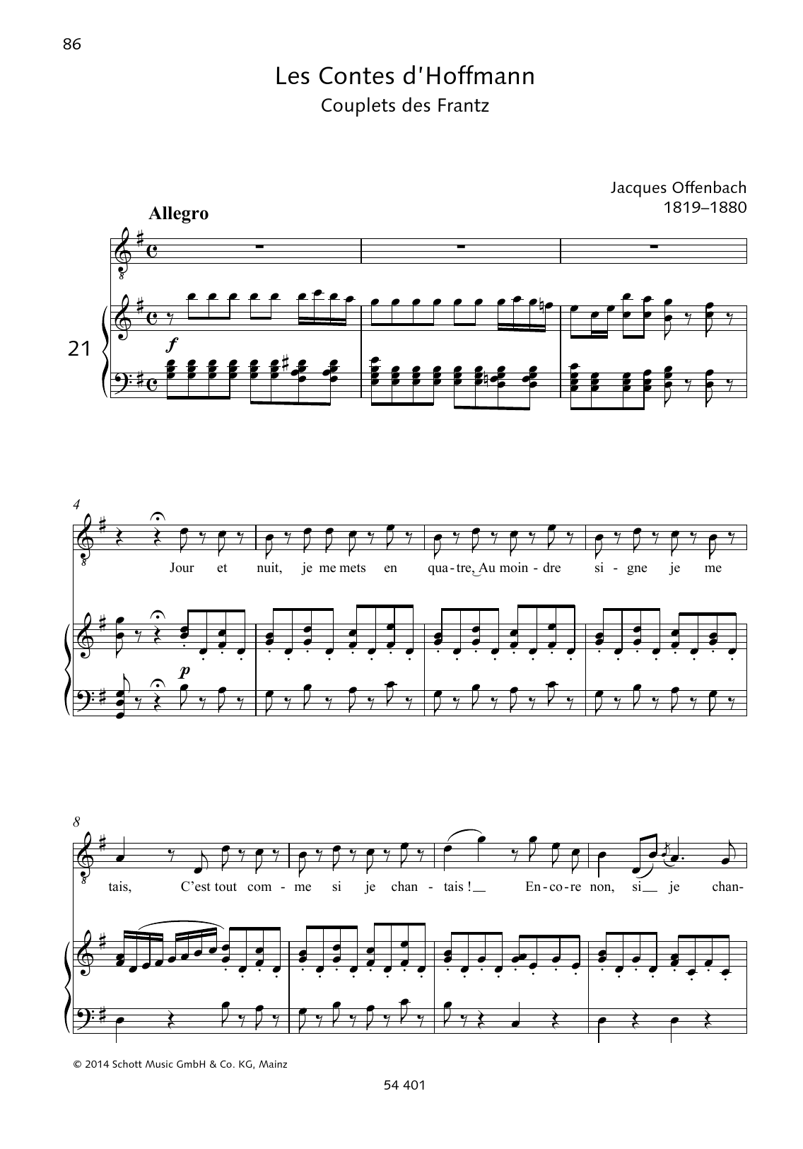 Jacques Offenbach Jour et nuit sheet music notes and chords. Download Printable PDF.