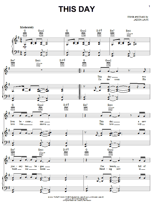 Jadon Lavik This Day sheet music notes and chords. Download Printable PDF.