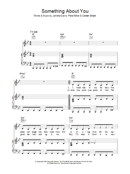 Jamelia Something About You sheet music notes and chords. Download Printable PDF.