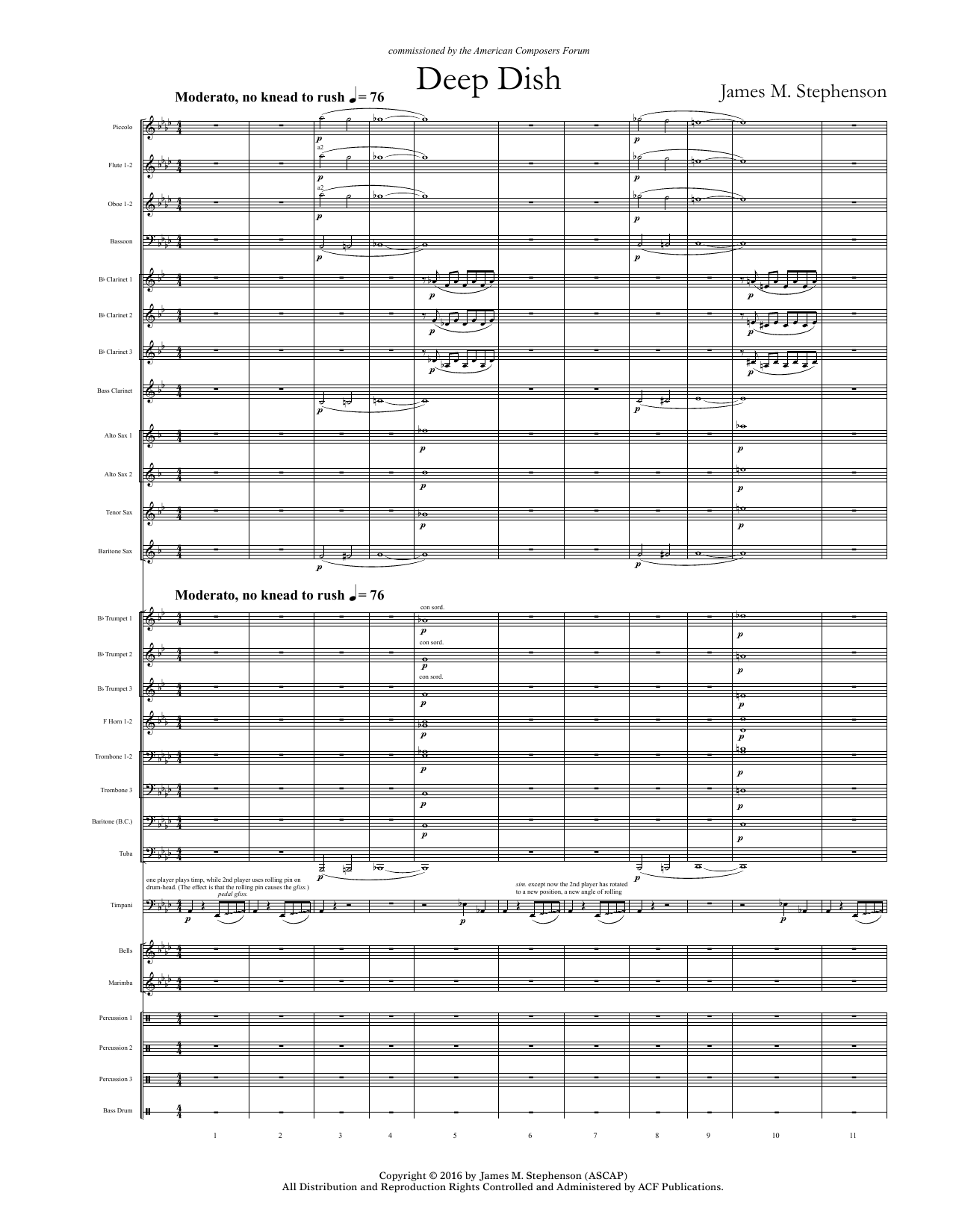 Learn to play James (Jim) M. Stephenson Deep Dish - Full Score sheet music for Concert Band in minutes. Price: 11.9700$ James (Jim) M. Stephenson Deep Dish - Full Score sheet music notes and chords arranged for Concert Band