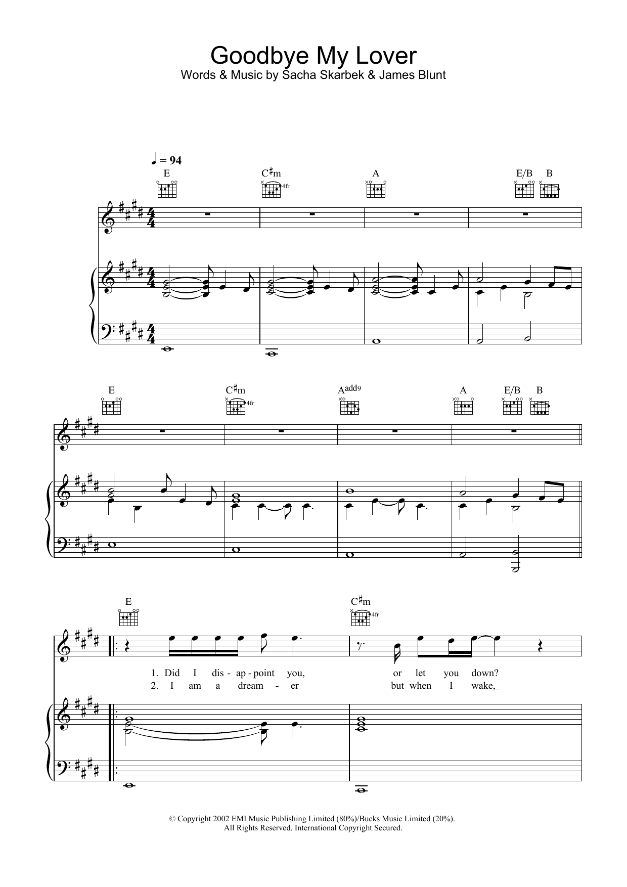 GOOD BYE MY LOVE Sheet music for Violin (Solo)