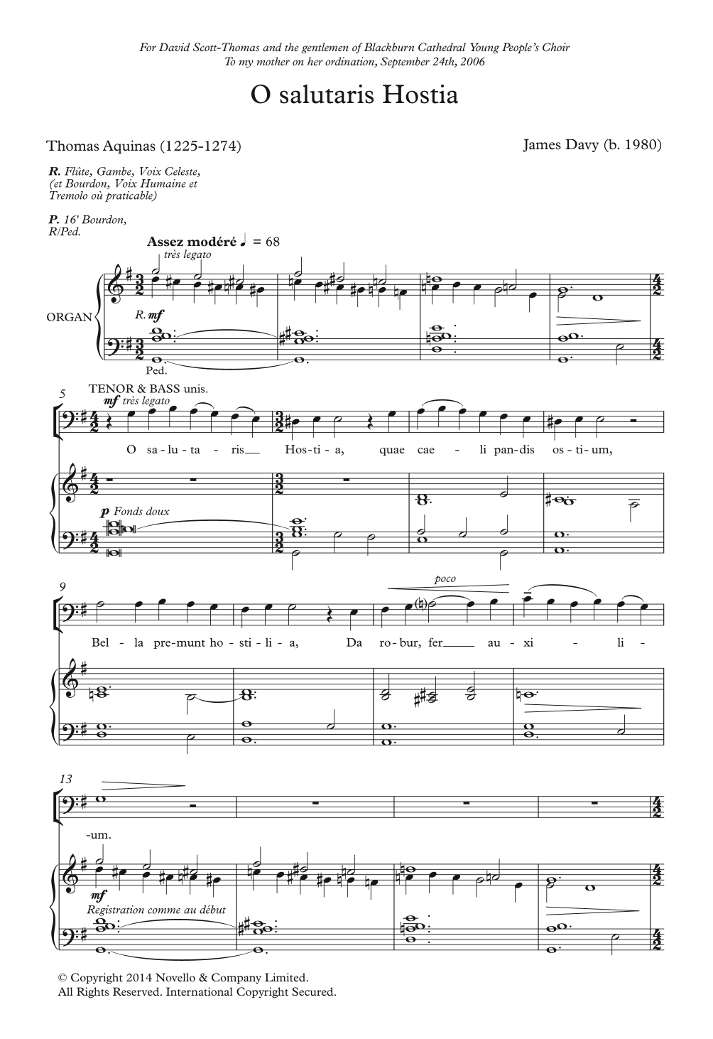 James Davy O Salutaris Hostia Sheet Music Pdf Notes Chords Classical Score Satb Choir Download Printable Sku 122005