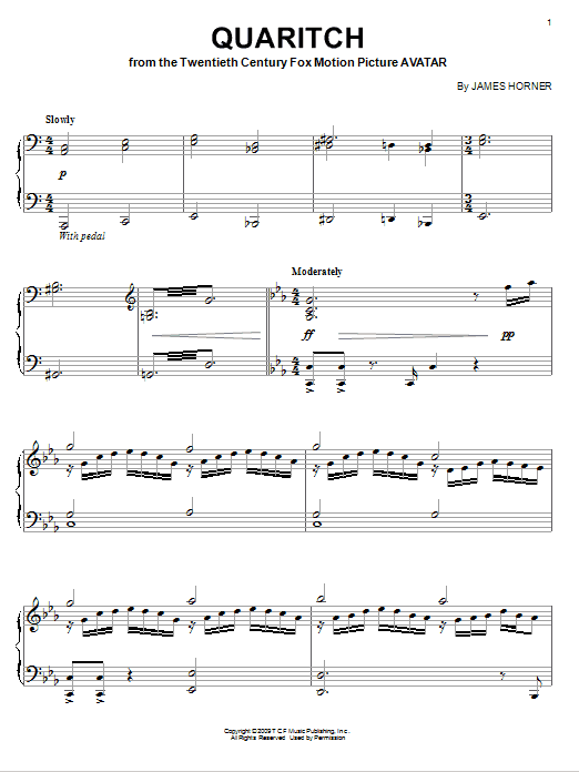 James Horner Quaritch sheet music notes and chords. Download Printable PDF.