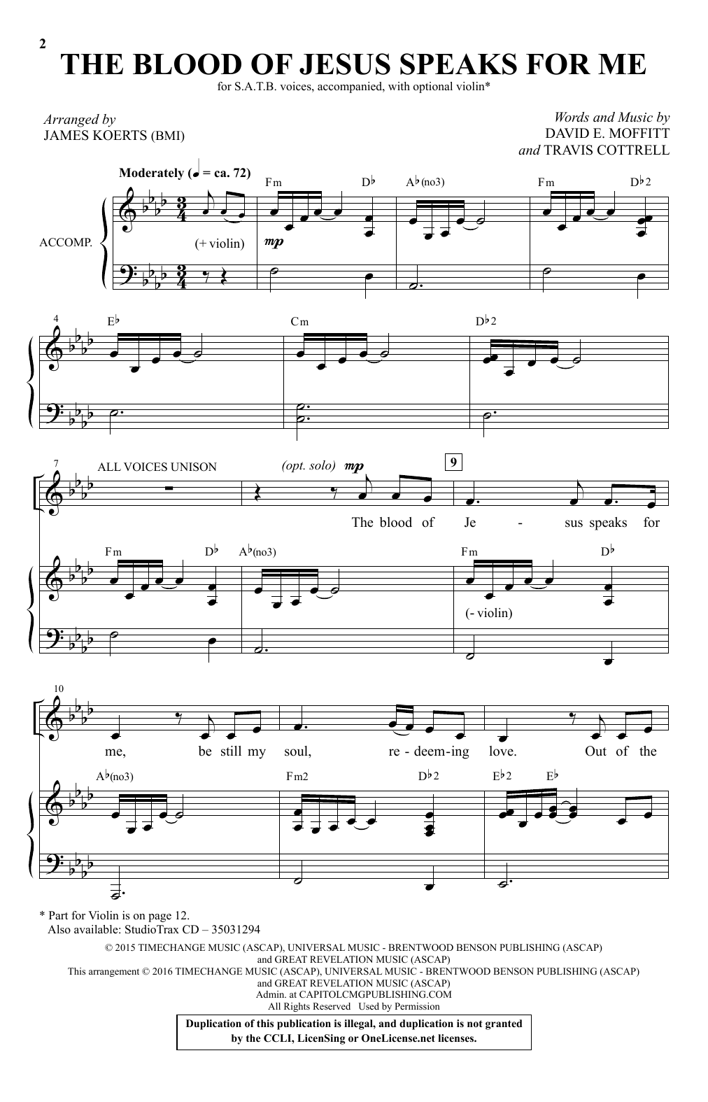 Learn to play James Koerts The Blood Of Jesus Speaks For Me sheet music for SATB Choir in minutes. Price: 3.9900$ James Koerts The Blood Of Jesus Speaks For Me sheet music notes and chords arranged for SATB Choir