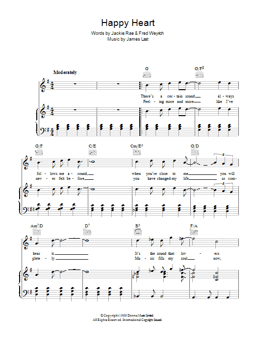 James Last Happy Heart sheet music notes and chords. Download Printable PDF.