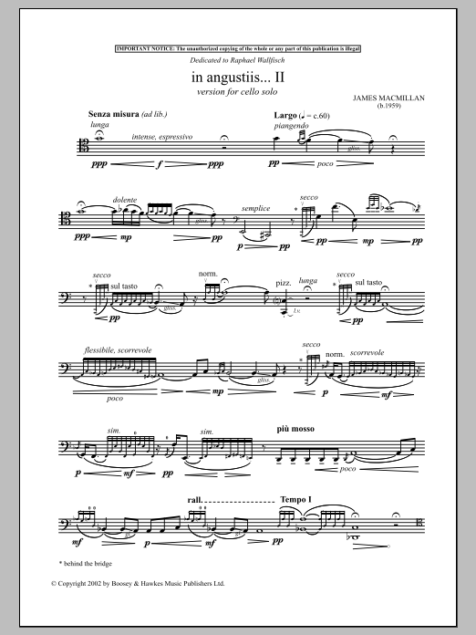 James MacMillan In Angustiis sheet music notes and chords. Download Printable PDF.