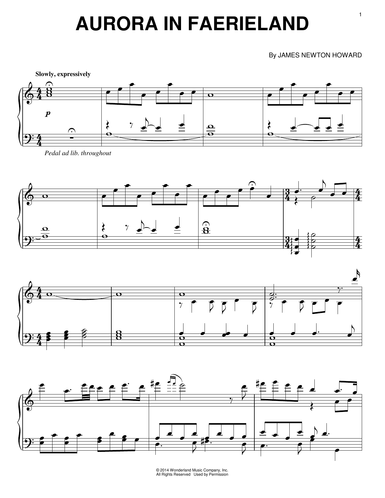 Learn to play James Newton Howard Aurora In Faerieland sheet music for Piano Solo in minutes. James Newton Howard Aurora In Faerieland sheet music notes and chords. Download Printable PDF.
